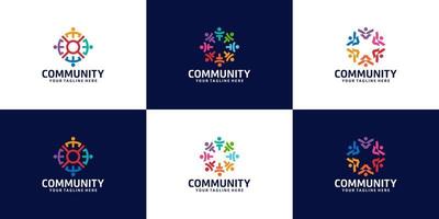 inspirerende verzameling logo's voor groepen mensen, organisaties en gemeenschappen vector