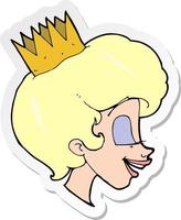 sticker van een tekenfilmprinses vector