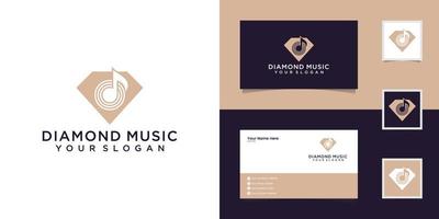 muziek diamant logo sjabloon en visitekaartje vector