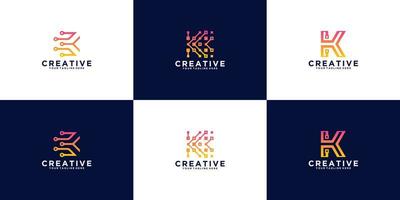 abstracte beginletter k logo-ontwerpcollectie vector