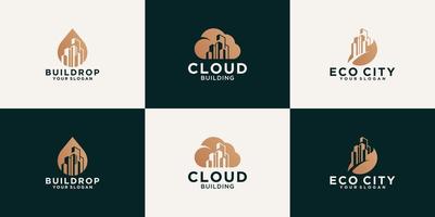 creatieve verzameling logo's voor stedelijke gebouwen vector