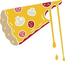 eigenzinnige handgetekende cartoon cheesy pizza vector