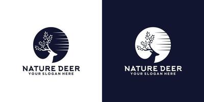 natuur herten silhouet logo ontwerp inspiratie vector