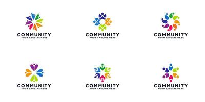 mensen gemeenschap abstract logo ontwerpsjabloon vector
