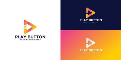 muziek afspeelknop ontwerp logo met pijl vector
