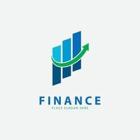 groene pijl financiële grafiek logo ontwerp sjabloon vector pictogram, eenvoudige illustratie logo voor financiële onderneming.