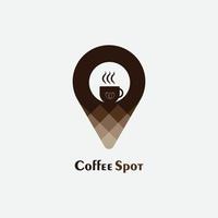 koffievlek locatie logo. coffeeshop logo symbool of pictogram sjabloonontwerp vector