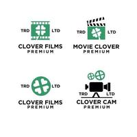 set collectie klaver film films logo vector