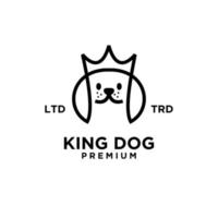 koning hond hoofd lijn kunst vector logo ontwerp