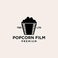 premium popcorn bioscoopfilm vector zwart logo pictogram ontwerp