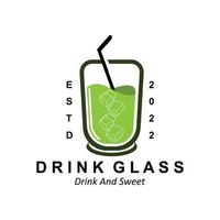 drink glas logo-ontwerp, vectorpictogramillustratie van sap, wijn en koffiedranken vector