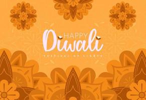 happy diwali viering festival van lichten vlakke stijl ontwerp vector