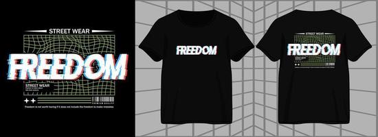 vrijheid. esthetisch grafisch ontwerp voor streetwear en stedelijke stijl van t-shirts vector