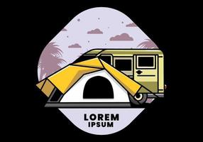 van auto en camping tent illustratie ontwerp vector