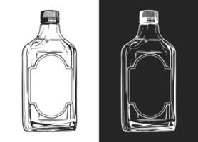 whisky fles concept. lijn kunst vectorillustratie vector