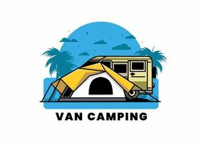 van auto en camping tent illustratie ontwerp vector