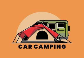 van auto en camping tent illustratie ontwerp vector