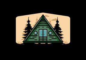 driehoek houten hut illustratie ontwerp vector