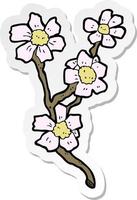 sticker van een cartoon bloemen vector