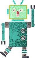 retro illustratie stijl cartoon robot vector