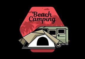 van auto en camping tent illustratie ontwerp vector