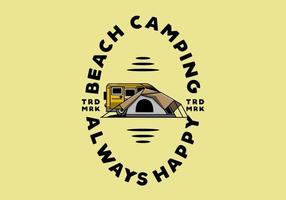 van auto en camping tent illustratie ontwerp vector