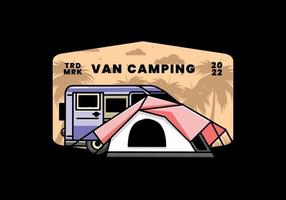 van auto en camping tent illustratie ontwerp vector