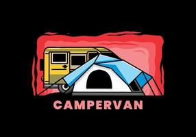 van auto en camping tent illustratie ontwerp vector