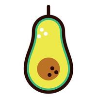 verse halve avocado groente doodle vector