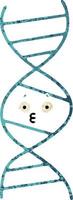 retro illustratie stijl cartoon dna streng vector