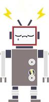 egale kleur retro cartoon robot vector