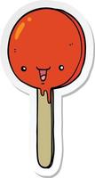 sticker van een cartoon snoep lolly vector