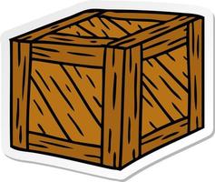 sticker cartoon doodle van een houten kist vector