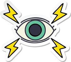 sticker van een schattig cartoon mystiek oog vector