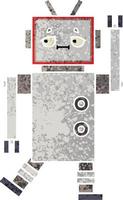 retro illustratie stijl cartoon robot vector