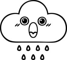 lijntekening cartoon regenwolk vector