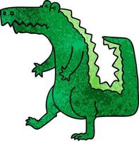 eigenzinnige handgetekende cartoon krokodil vector