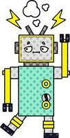 cartoon robot in stripboekstijl vector