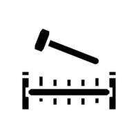 beukende bank glyph pictogram vectorillustratie vector