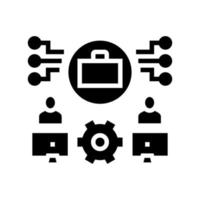 werk systeem glyph pictogram vectorillustratie vector