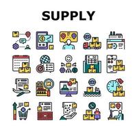 supply chain management systeem pictogrammen instellen vector