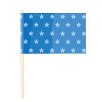 blauwe vlag met sterren op een houten vlaggenmast. vector