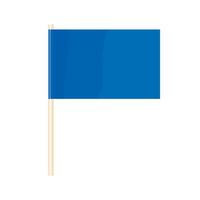 een gekleurde vlag op een vlaggenmast. blauwe vlag. vector