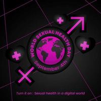wereld seksuele gezondheidsdag achtergrond met moderne digitale stijl vector