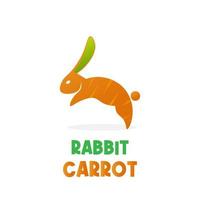 oranje konijn wortel vector illustratie logo