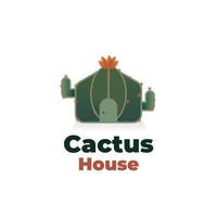 natuurlijk cactushuis illustratie logo vector