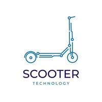 elektrische scooter tech illustratie logo vector