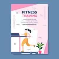 fitness training poster sjabloon handgetekende cartoon vlakke afbeelding vector