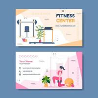 fitness training kaart horizontale sjabloon handgetekende cartoon vlakke afbeelding vector
