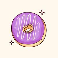 vector grafische illustratie van donut met gesmolten zoete en heerlijke jam